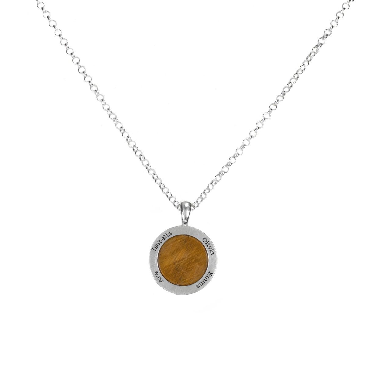 Collana in Pietra Occhio di Tigre con Nome [Argento 925]