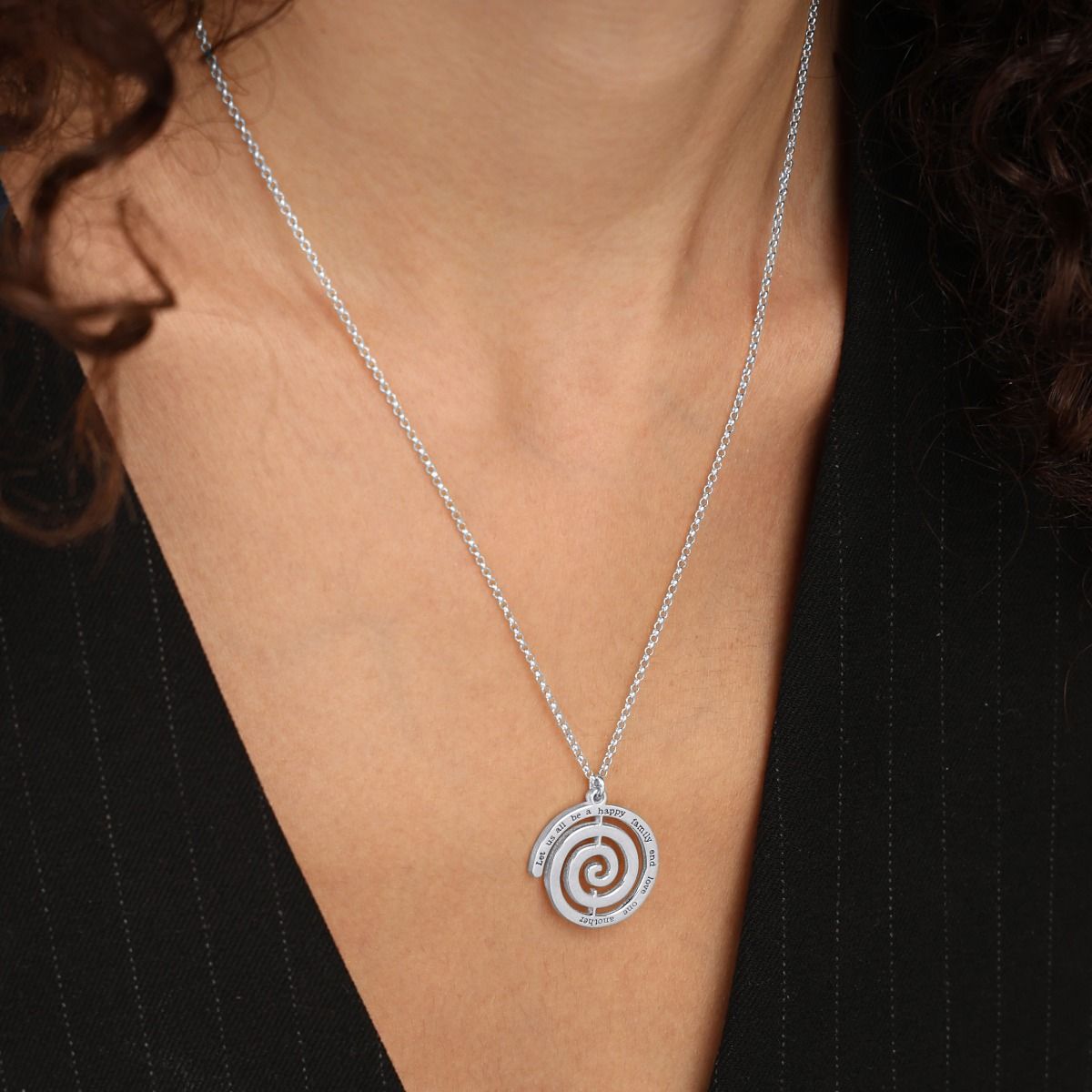 Timeless Message Engraved Necklace [Sterling Silver]
