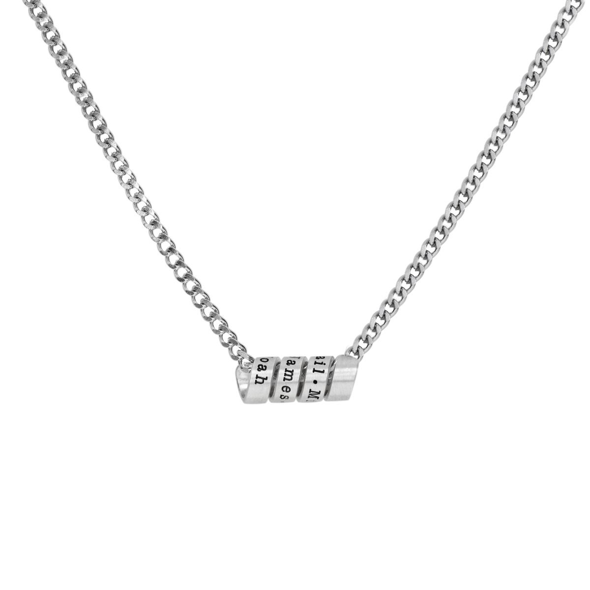 Collar con Nombre Familia Enrollado - Plata de Ley
