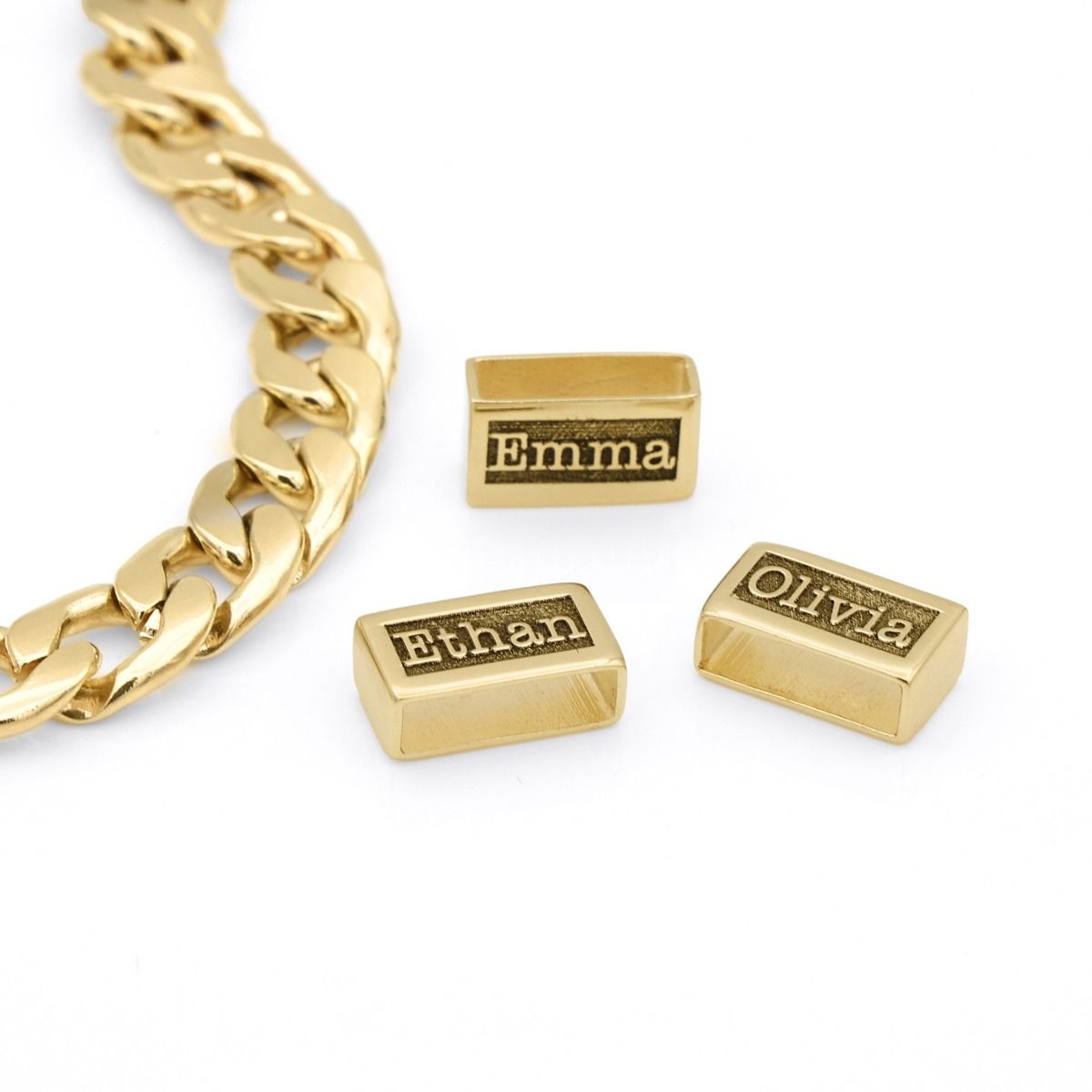 Extra Name Charm For Cuban Link Chain [Gold Plated]