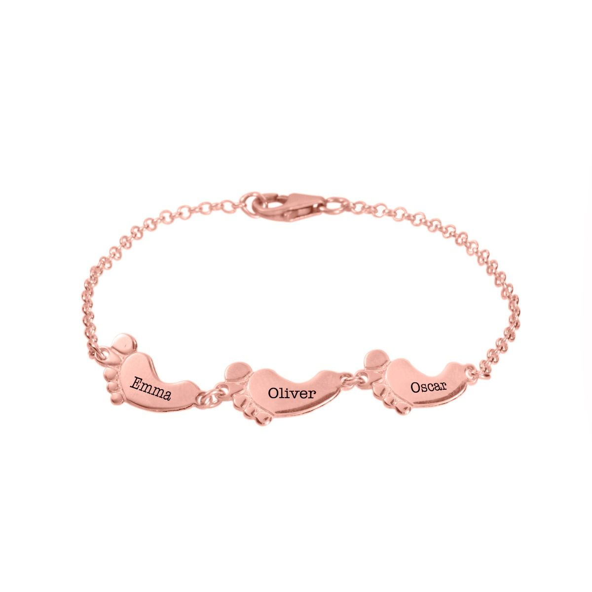 Familien Pfad Armband mit Gravur [750er rosévergoldet] 