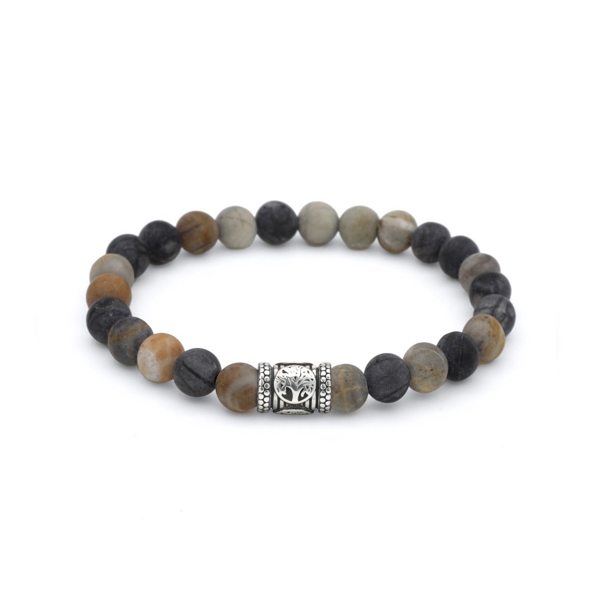 Family Tree Women Bracelet With Picasso Jasper Stones [Sterling Silver]