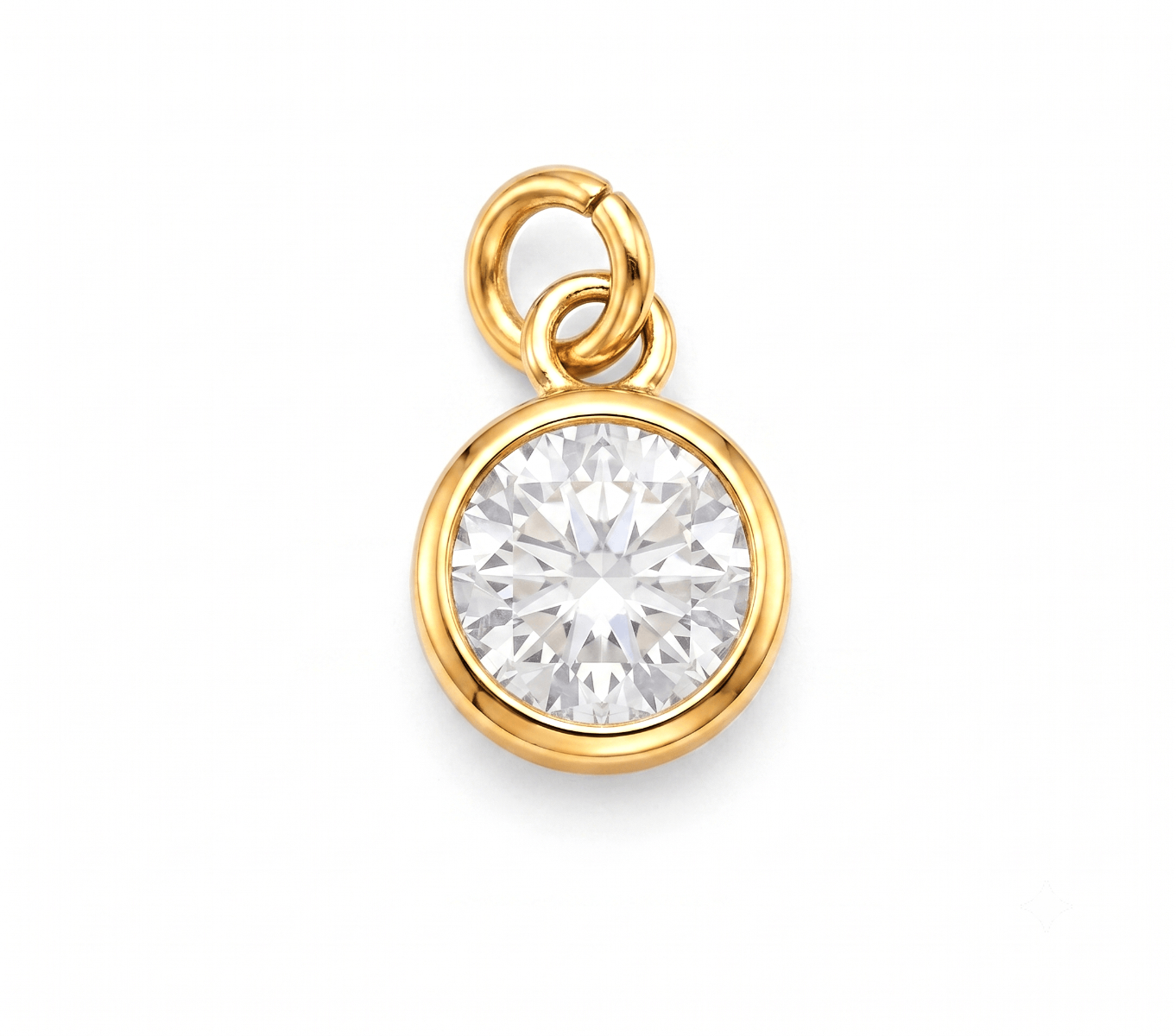 Charm Diamant pour Collier Prénom Croix en Cristal - Plaqué Or 18ct
