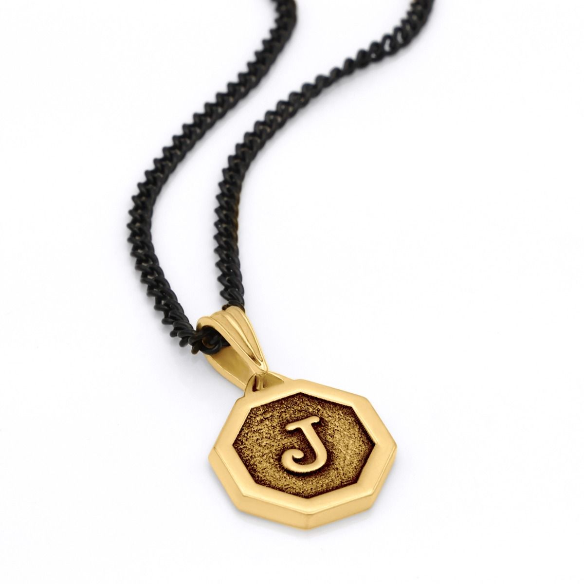 Collar Hexagonal con Iniciales Grabadas - Oro Vermeil de 18K