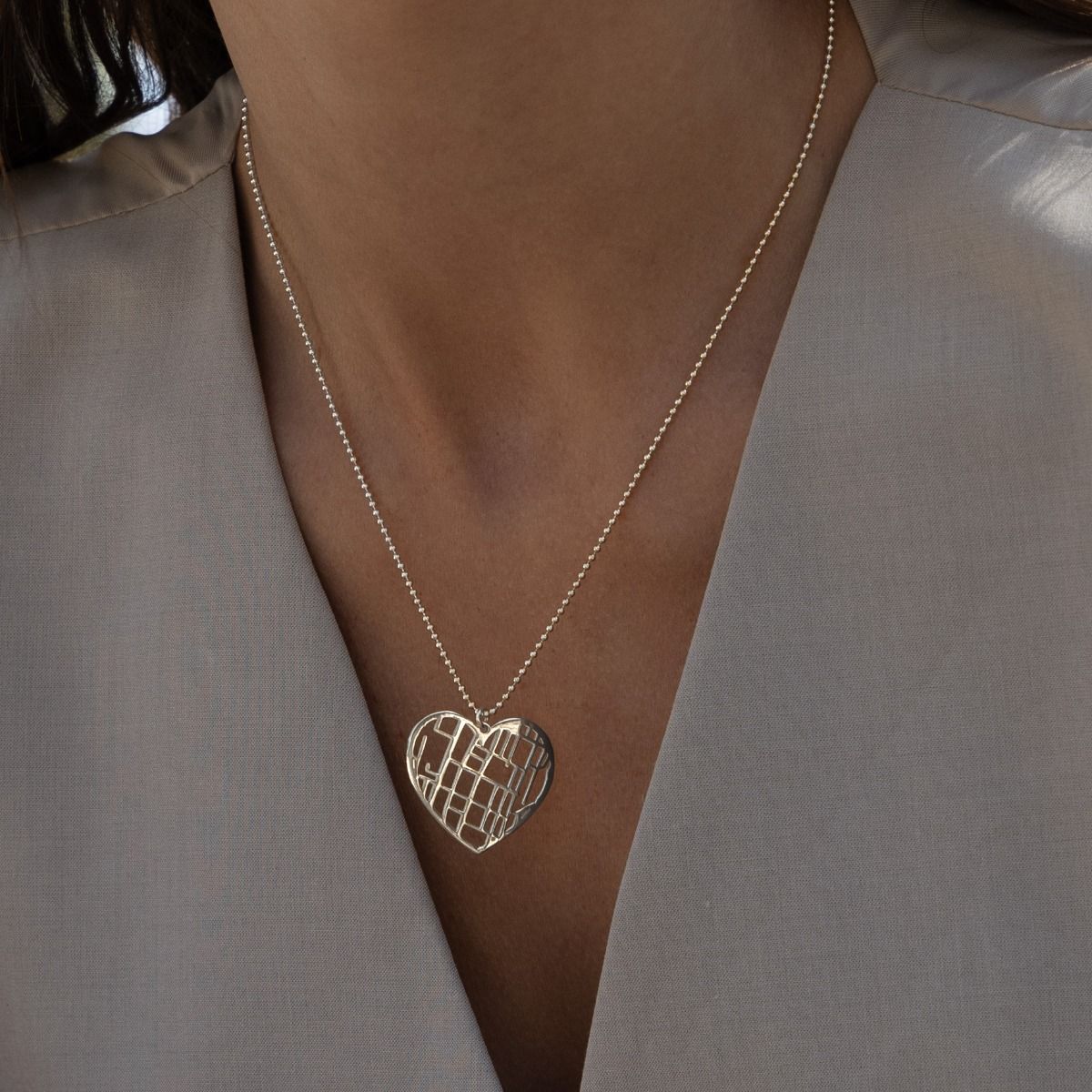 Collar Mapa del Corazón [Plata de Ley]