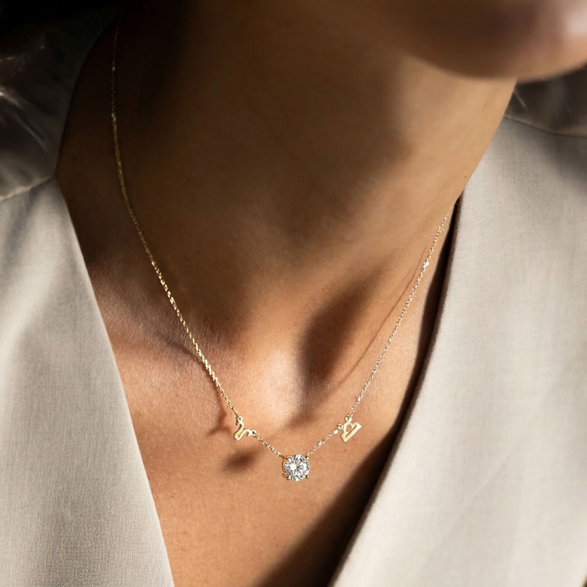 Helena Zodiac Necklace with 1ct Diamond [18K Gold Vermeil]