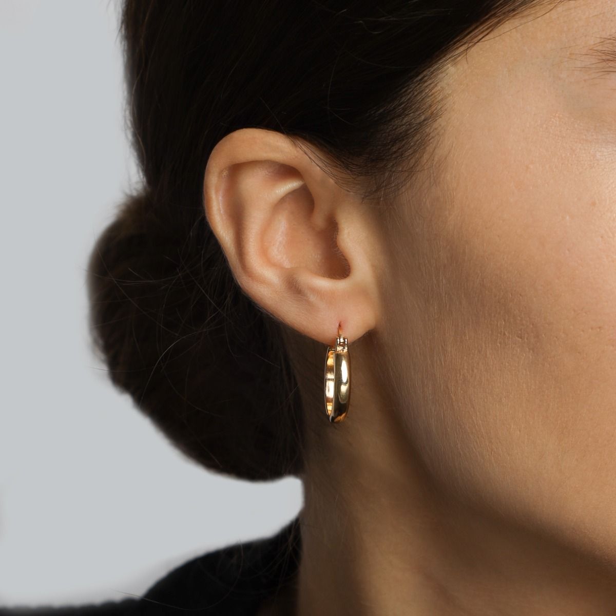Large Huggie Hoop Earrings [18K Gold Plated] 