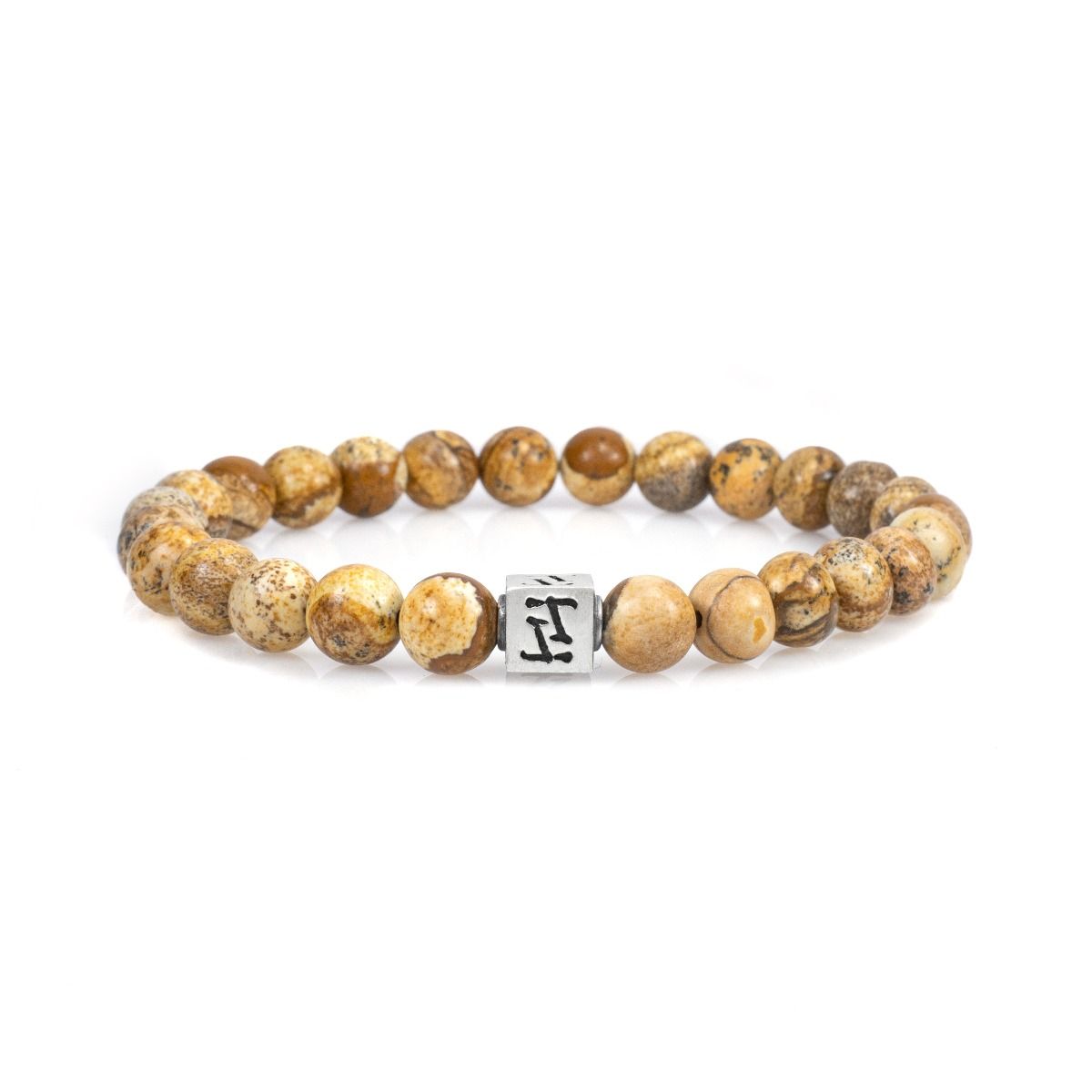 Klassisches Herrenarmband aus Jaspis - Sterlingsilber