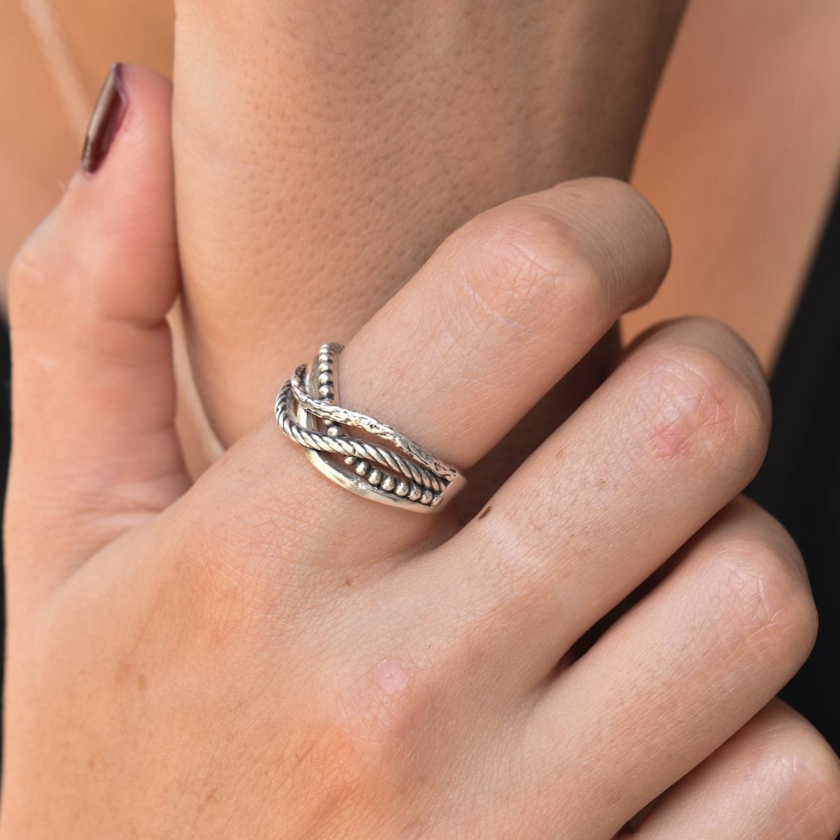 Journey Women's Silver Ring by Talisa Jewelry - Texture Ring