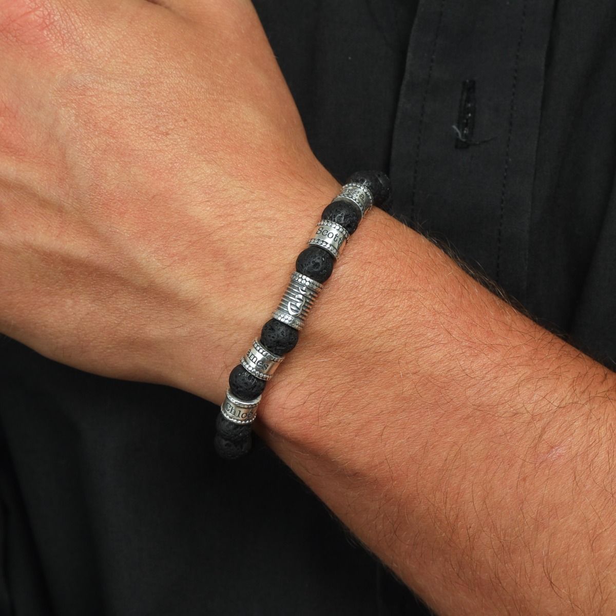 Lava Om Herrenarmband mit Gravur