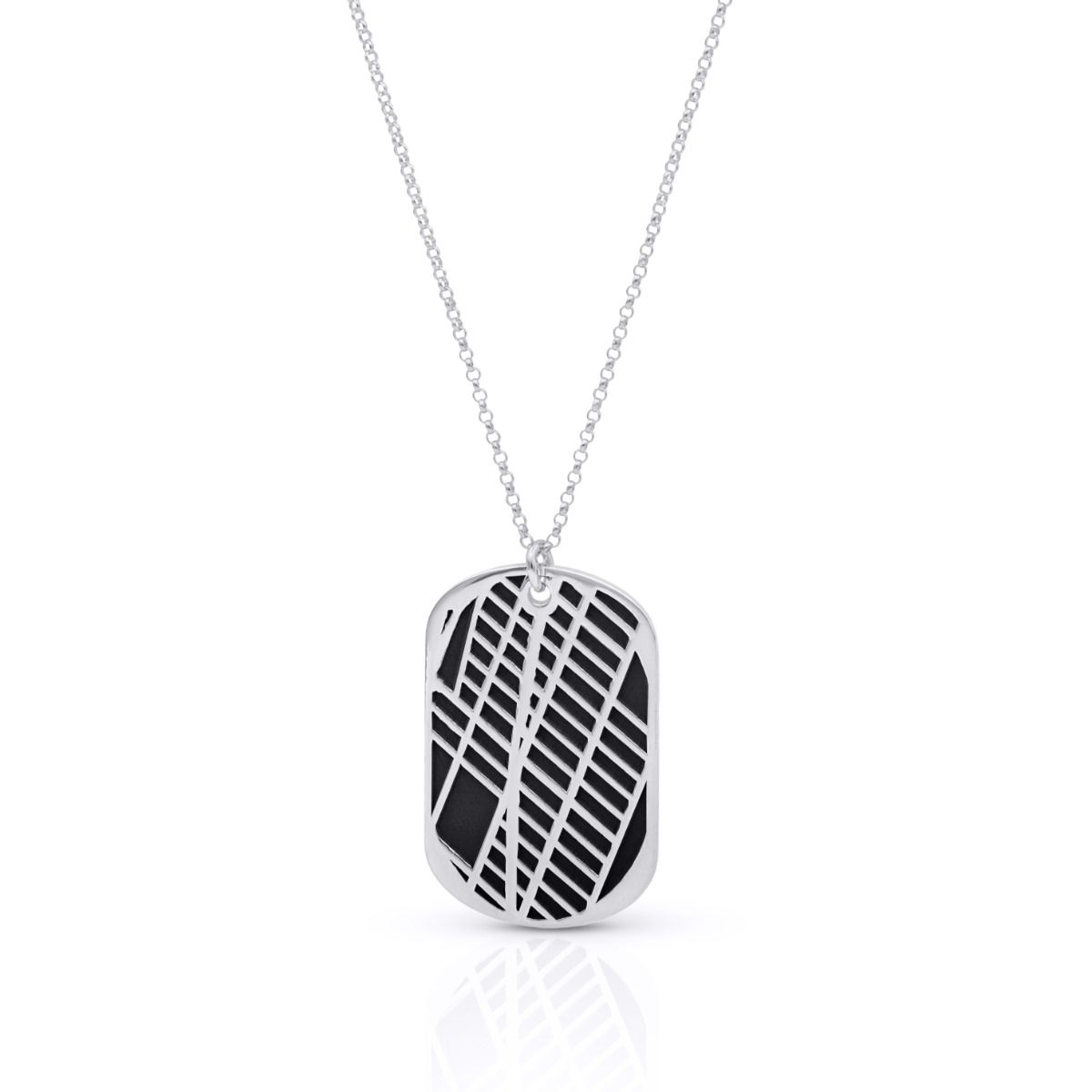 Collier Plaque Silhouette Carte [Argent 925]