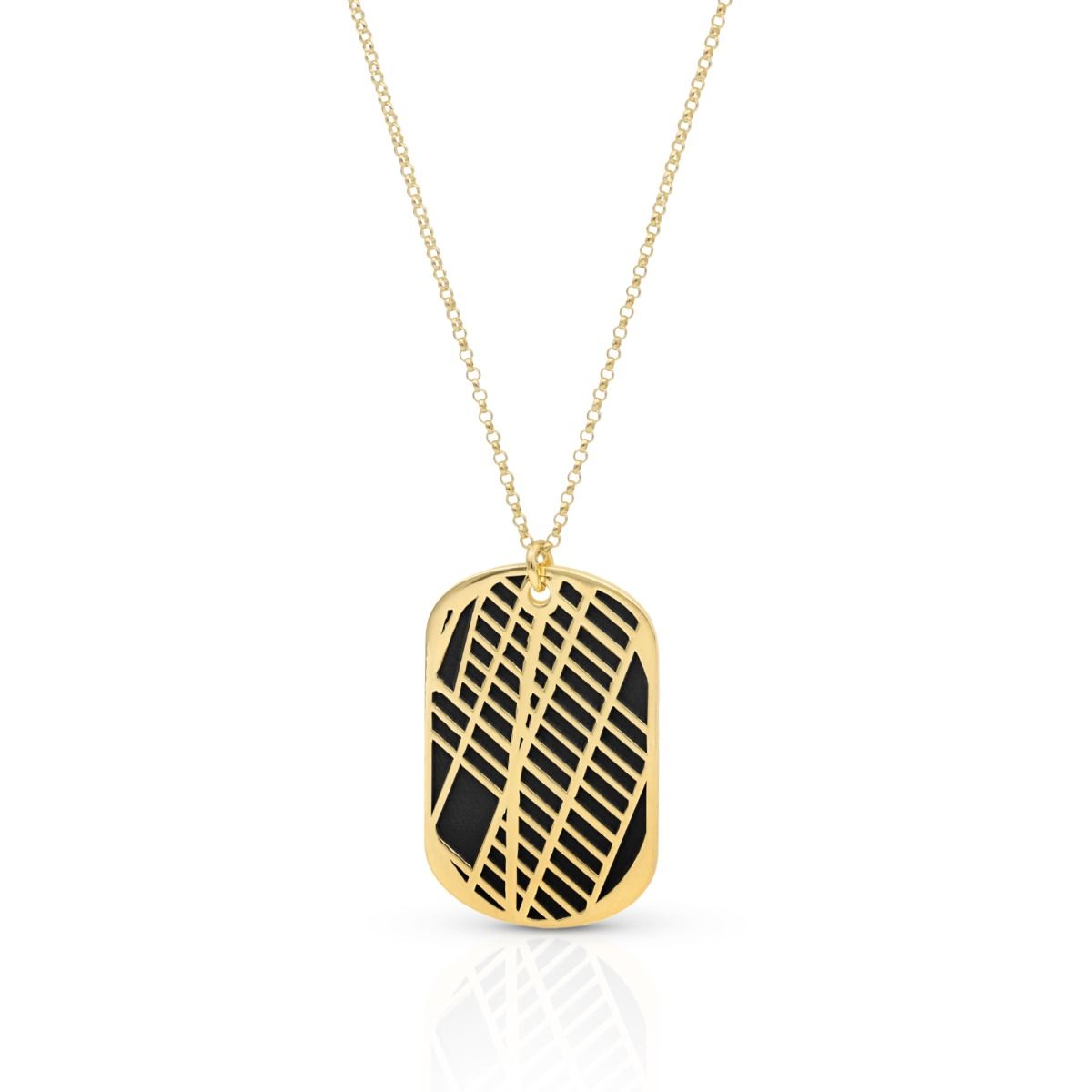Collier Plaque Silhouette Carte [Plaqué Or 18ct]