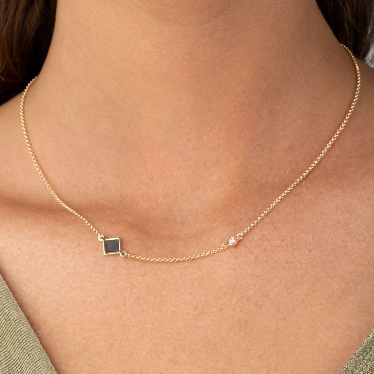 Collier Maria Diamant avec Nano Bible - Vermeil 18ct