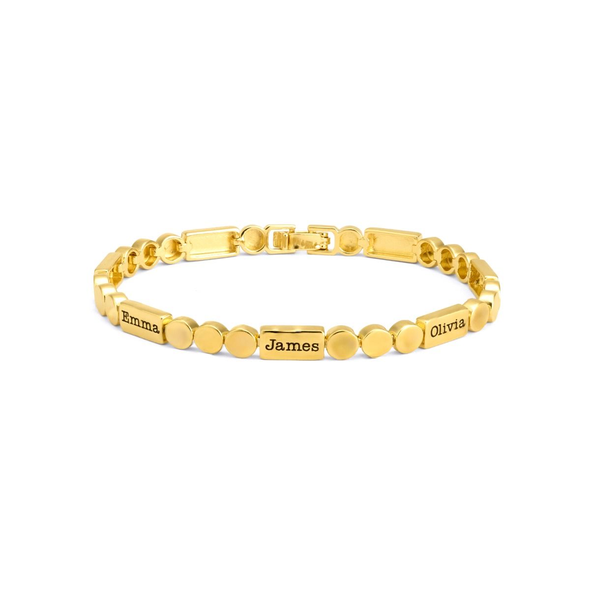 Mia Tennis Armband mit Gravur [750er Gold Vermeil]