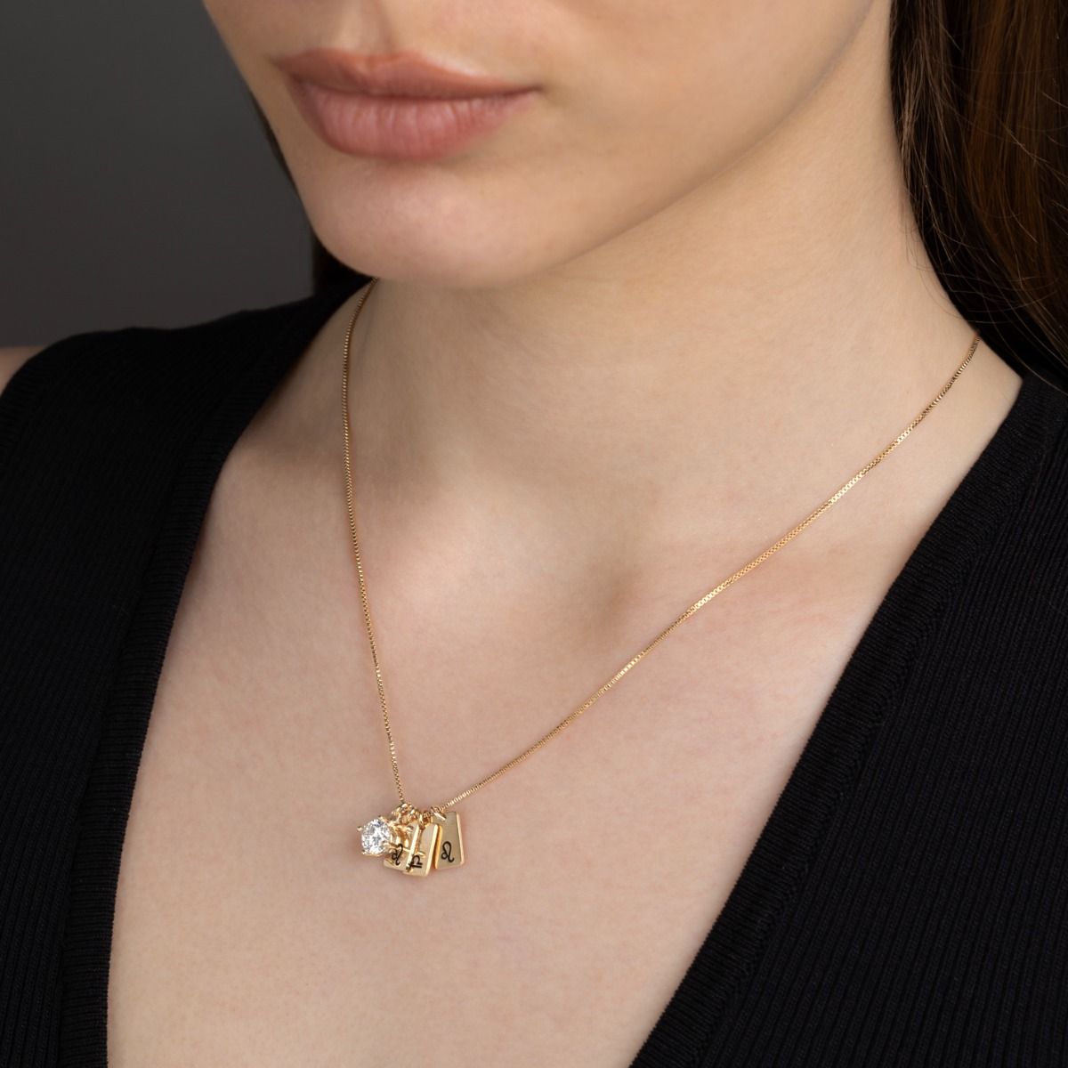 Mirella Kette mit Sternzeichen Charms  [Sterlingsilber]