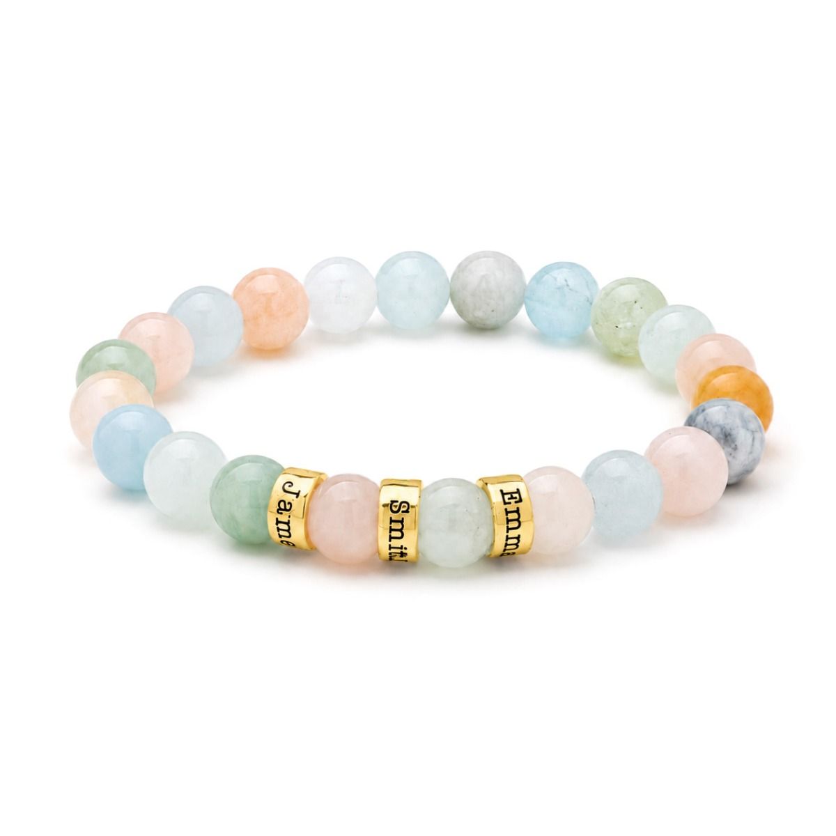 Morganite Women Name Bracelet [18K Gold Plated]
