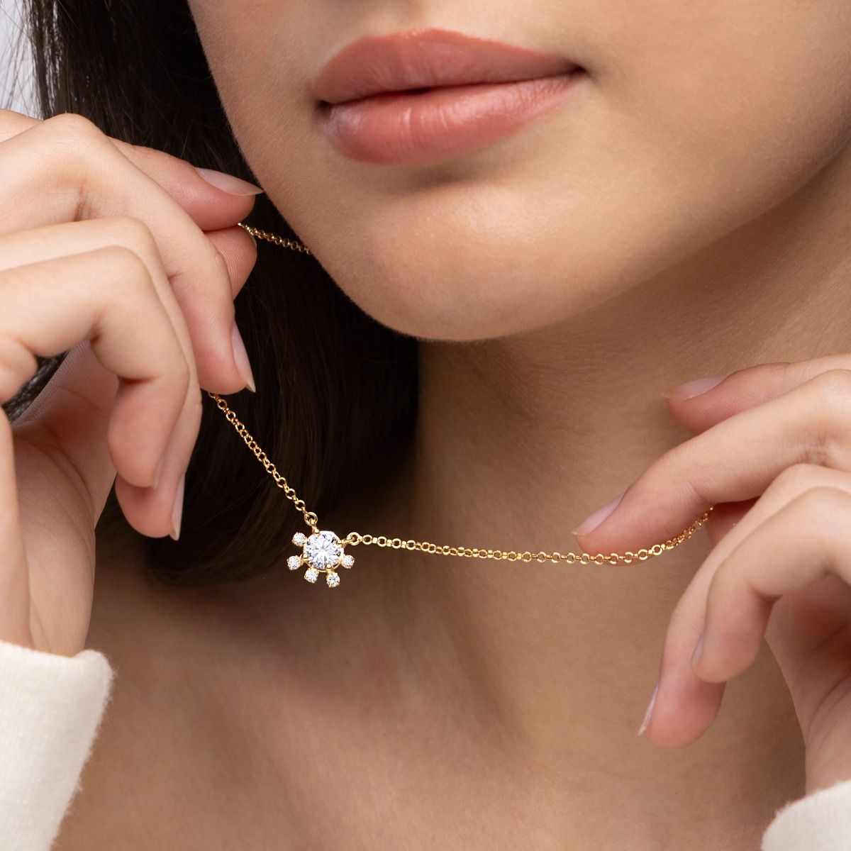Mother’s Star Necklace with Moissanite [18K Gold Vermeil]