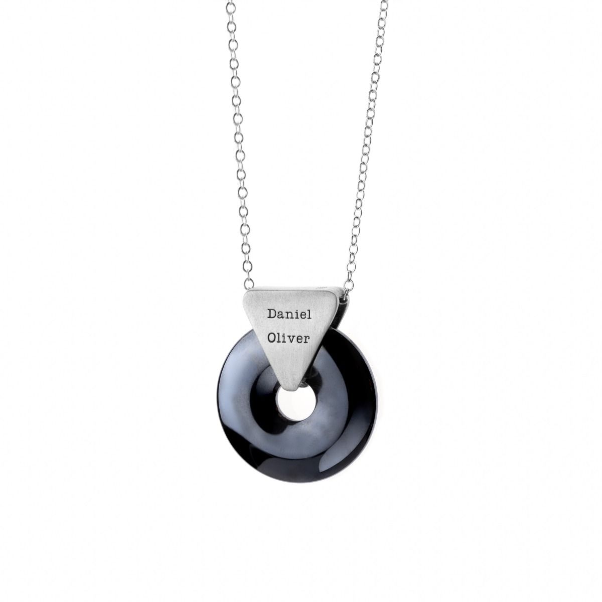 Collar Círculo de la Mente con Nombre [Plata de Ley]