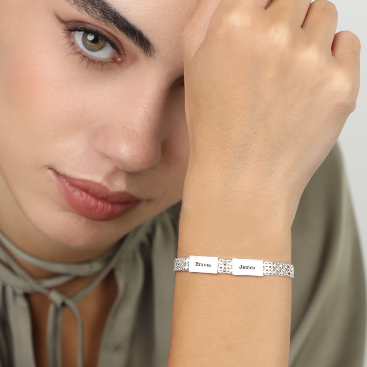Bracelet Maille Emma avec Prénoms [Argent 925]