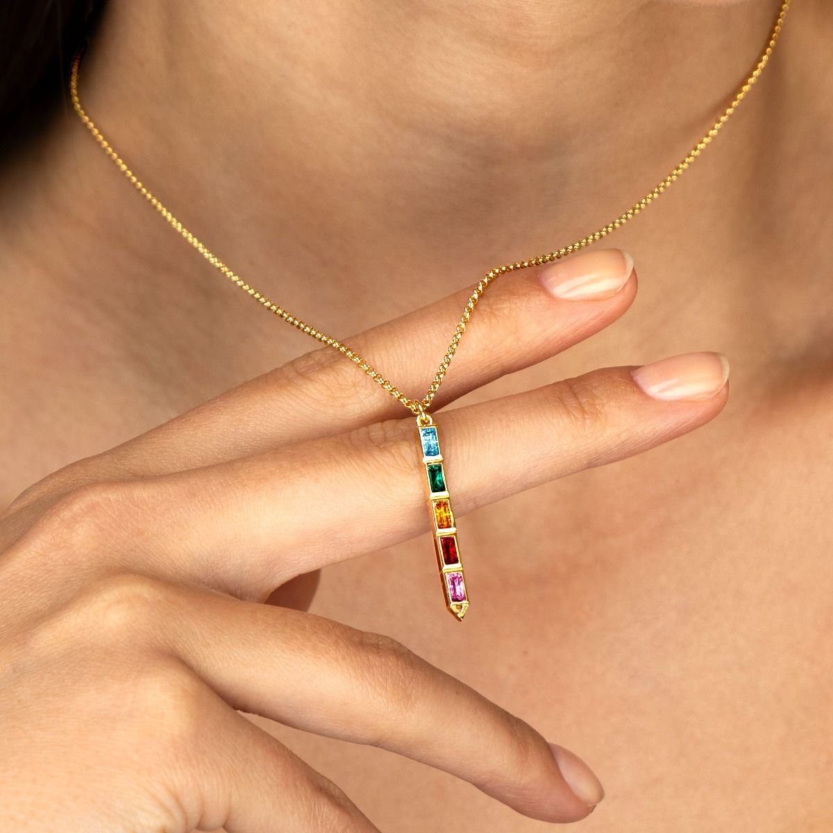 Enchanted Bar Birthstone Necklace [18K Gold Vermeil]