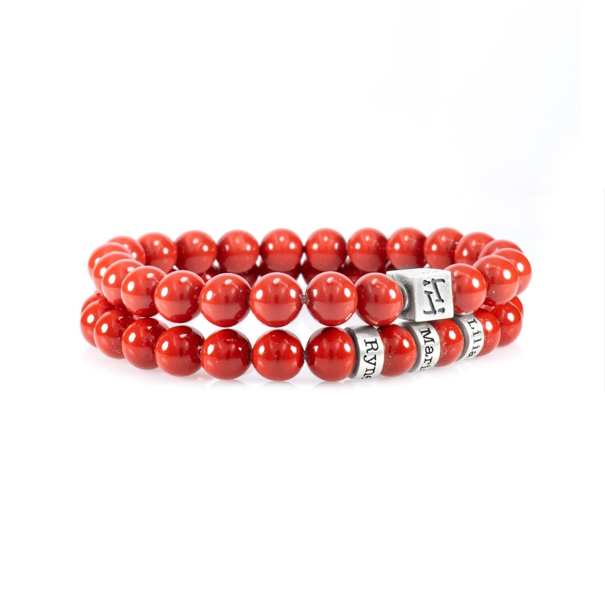 Classic Red Jade Bracelet - Elastic Bracelet - Talisa Jewelry