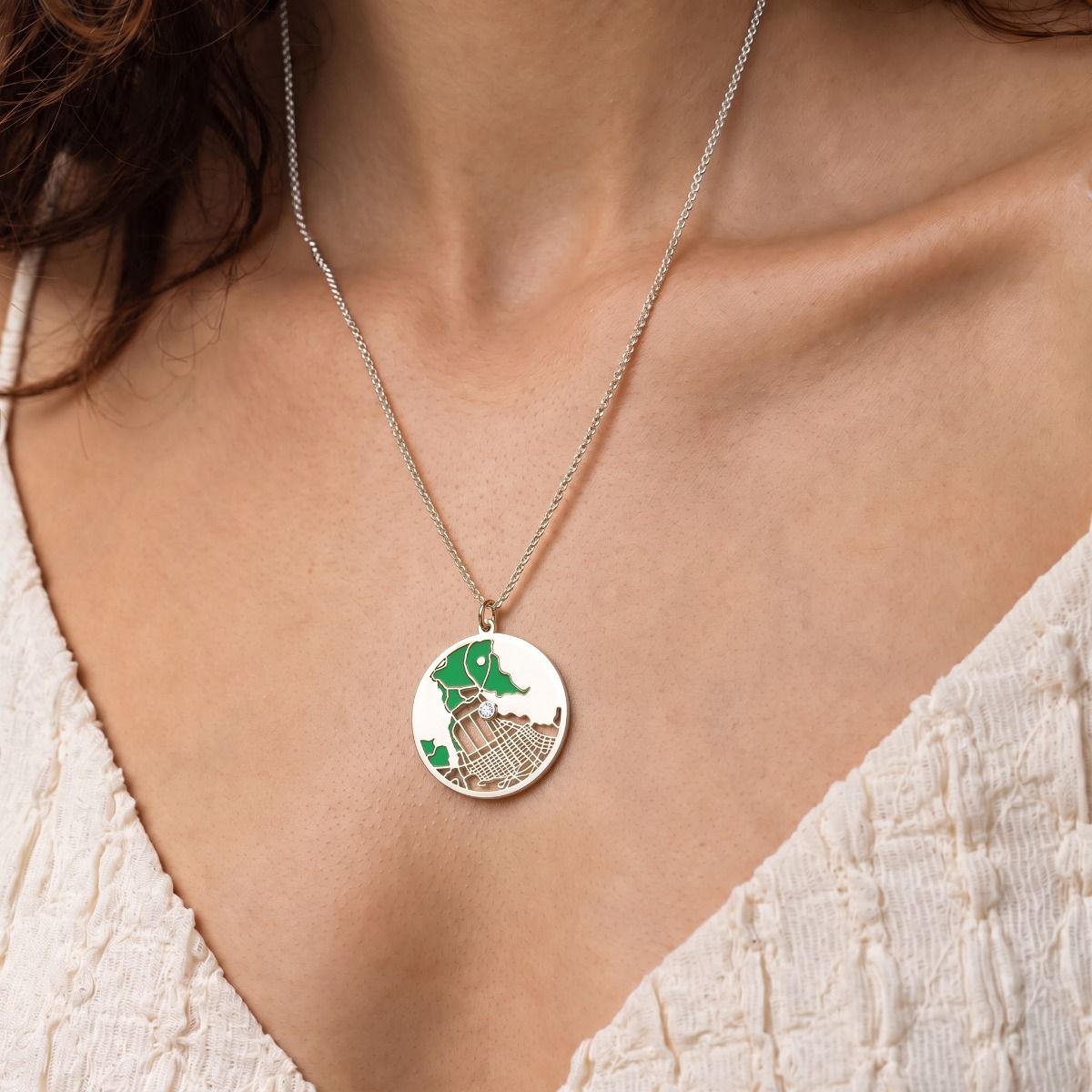 Talisa Terra Map Necklace [Silver]