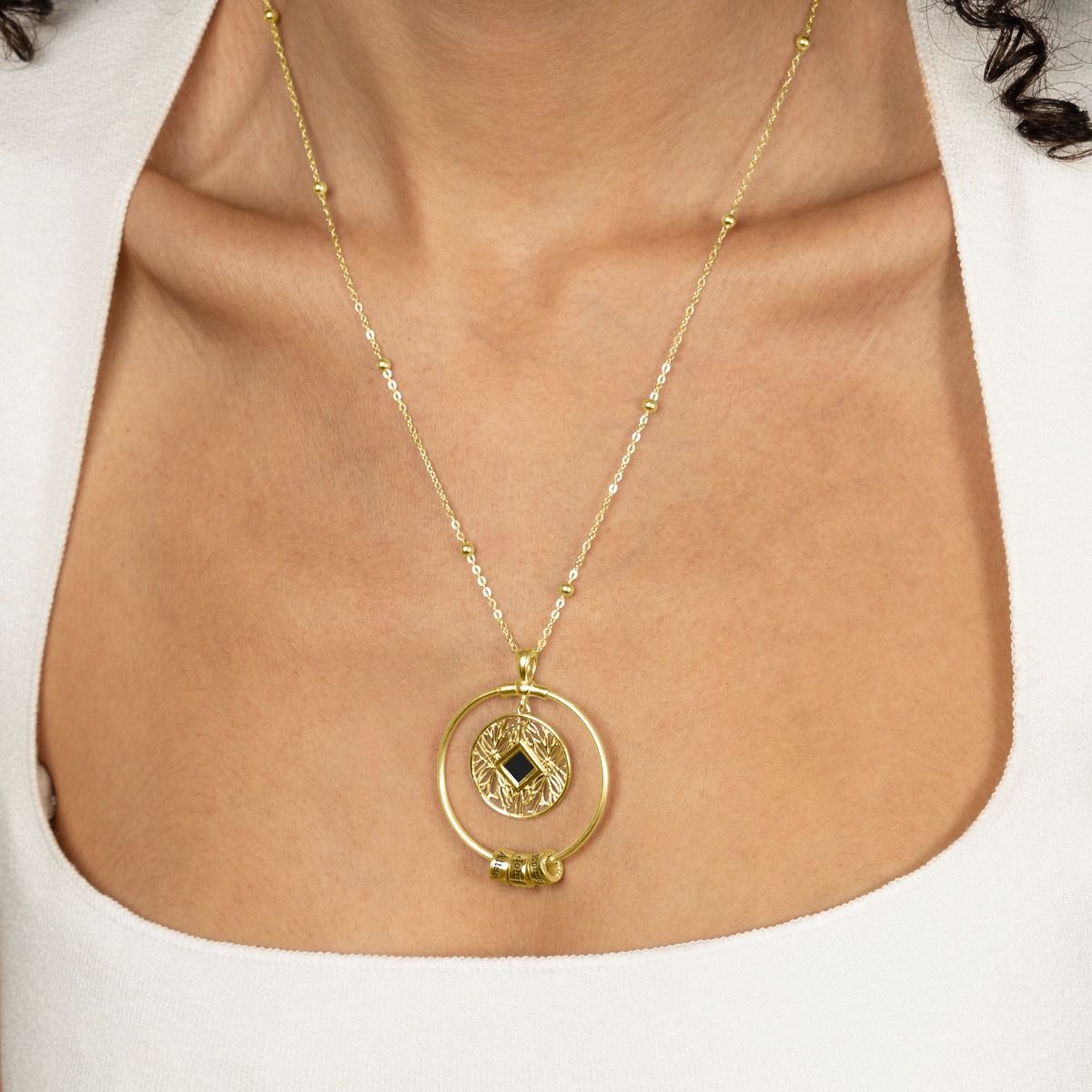 Wortels van Liefde Naam Ketting Met Nano Bijbel [18K Goud Vermeil]