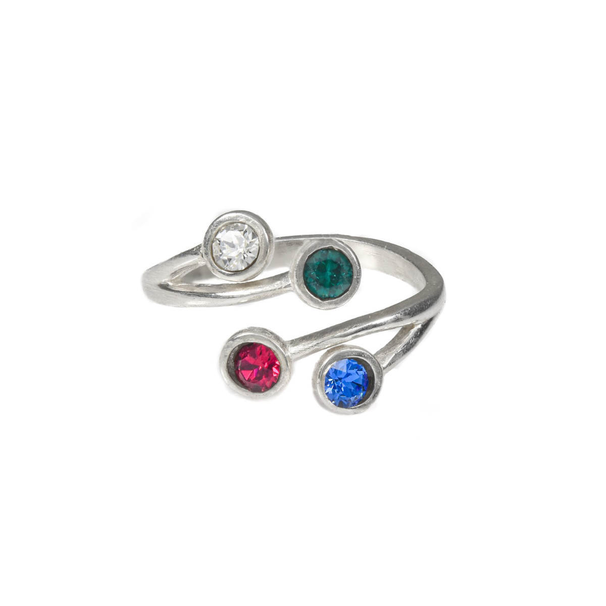 Anello Radici d'Amore e Pietra di Nascita - 4 Pietre [Argento 925]