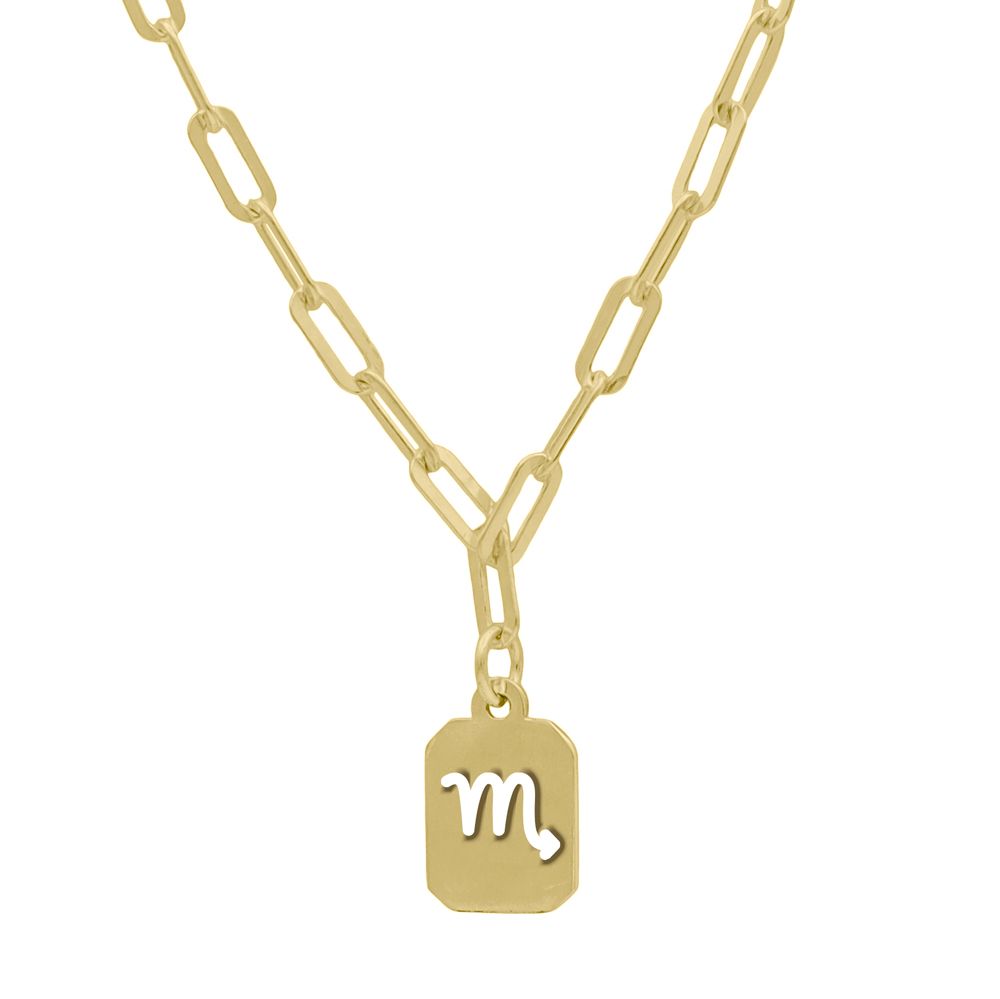 Collar Escorpio - Collar Signo del Zodiaco de Clip [Oro Vermeil de 18K]
