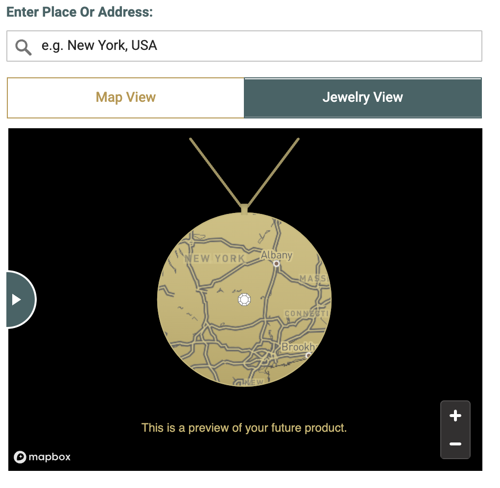 Precious Spot Engraved Map Necklace [18K Gold Vermeil]