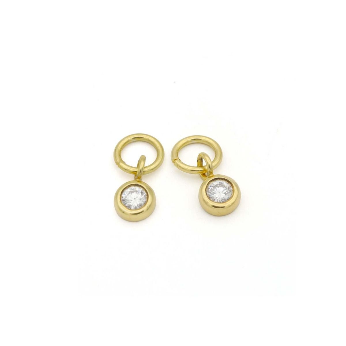 Single Earring Charm With Diamond [18K Gold Vermeil]