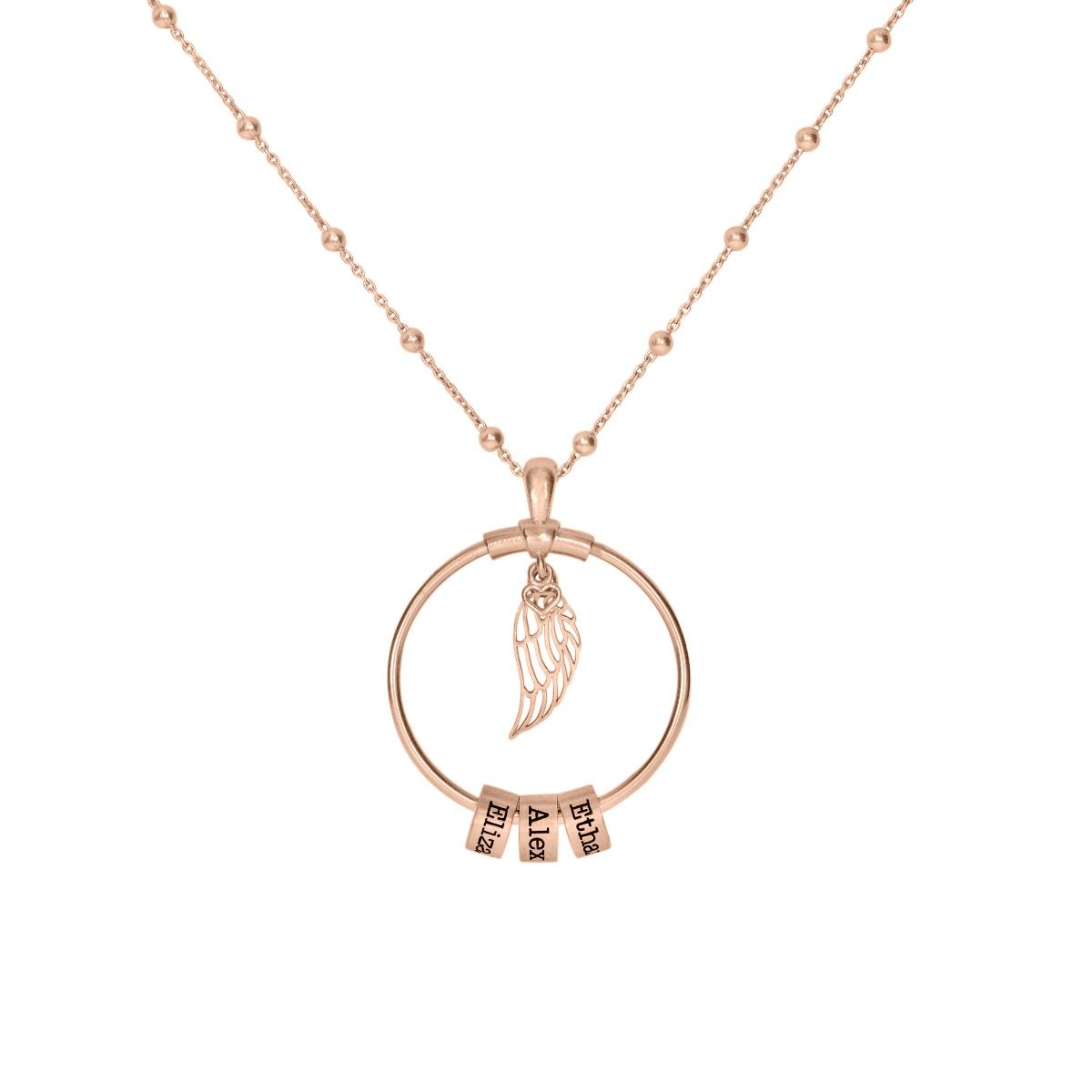 Collar Familia Para Siempre con Nombre [Bañado en Oro Rosa de 18K]