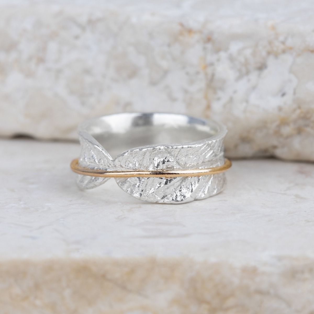 Familie Kringen Glanzende Spinner Ring [Sterling Zilver] - 1 Spinner