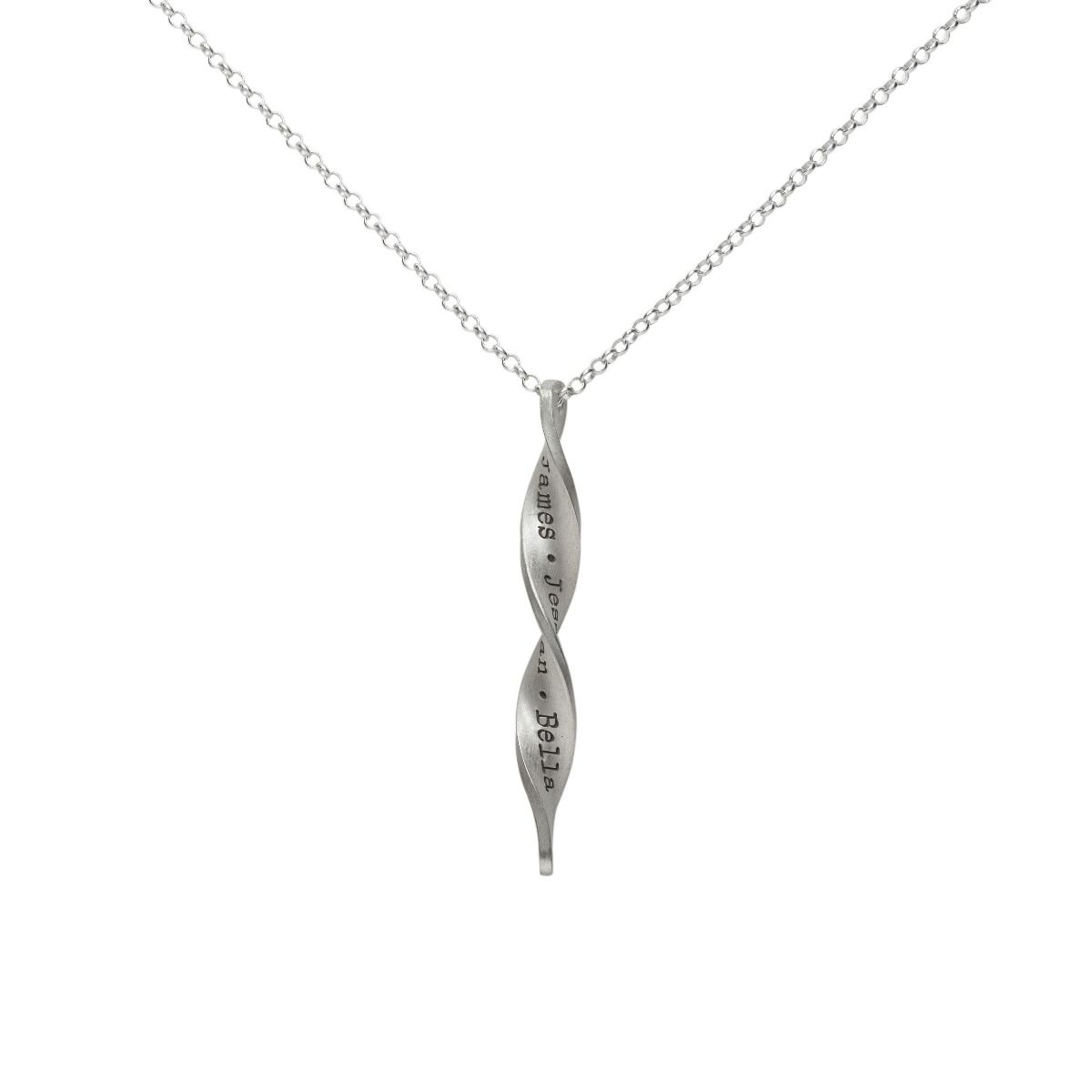 Collar con Nombre Evolución Familiar - Plata de Ley