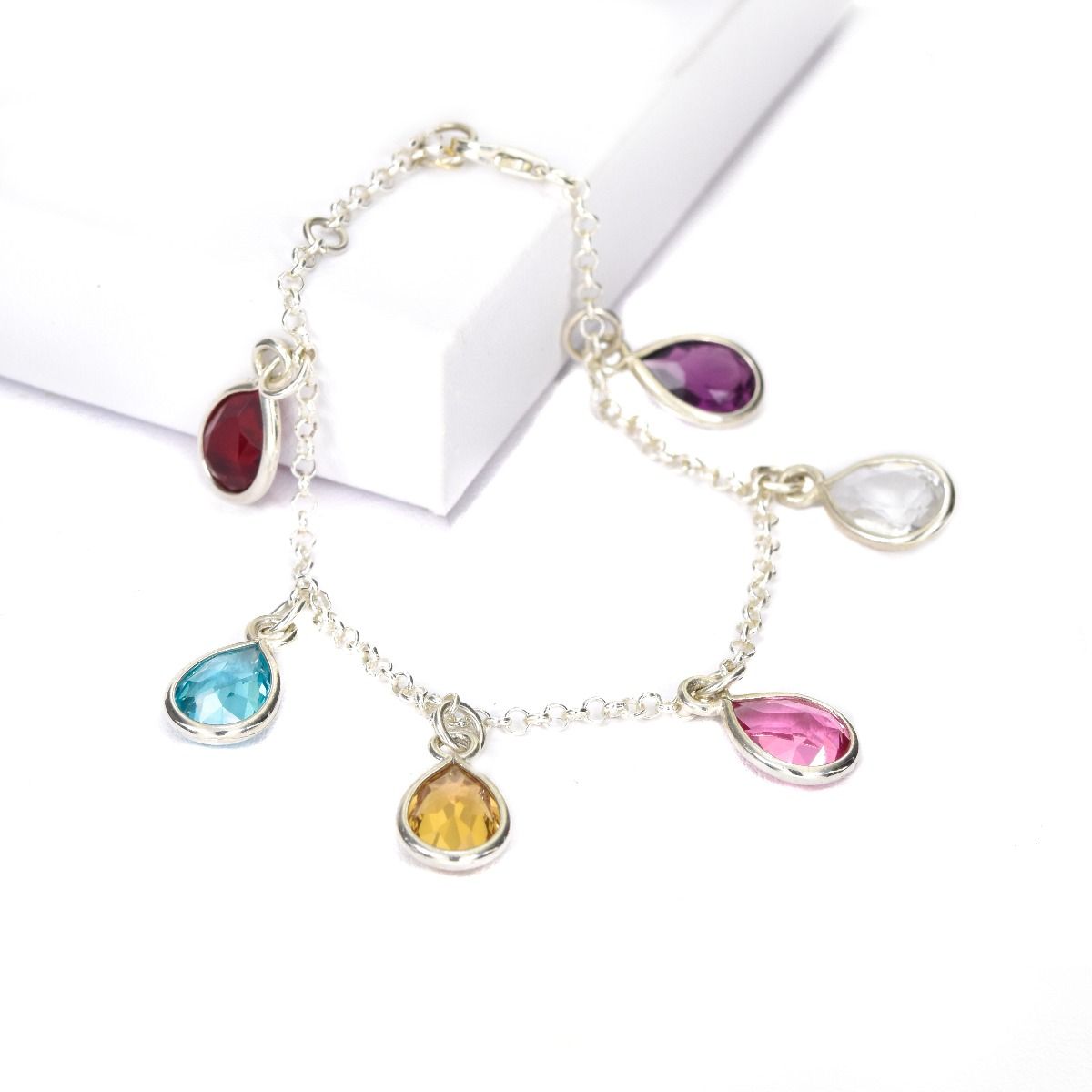 Betoverde Regen Geboortesteen Armband [Sterling Zilver]