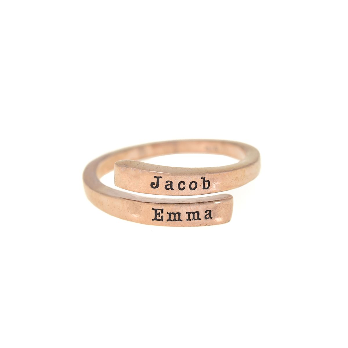 Anello Cigno con Nome [Placcato Oro Rosa 18kt] - 2 Nomi