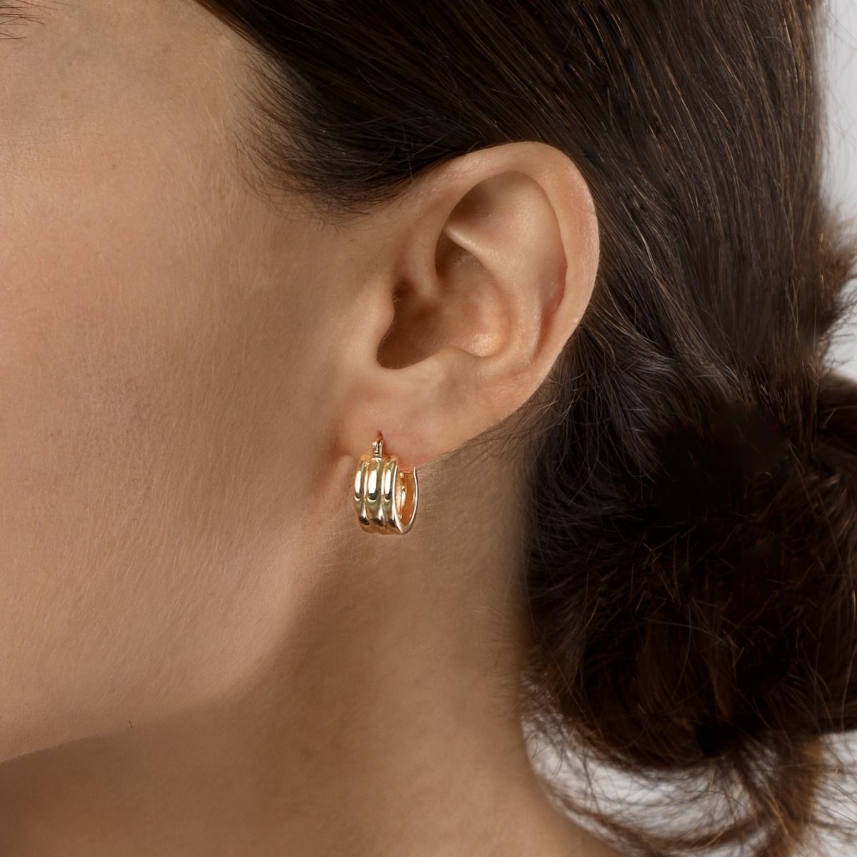 Triple Swirl Hoop Earrings [18K Gold Vermeil]