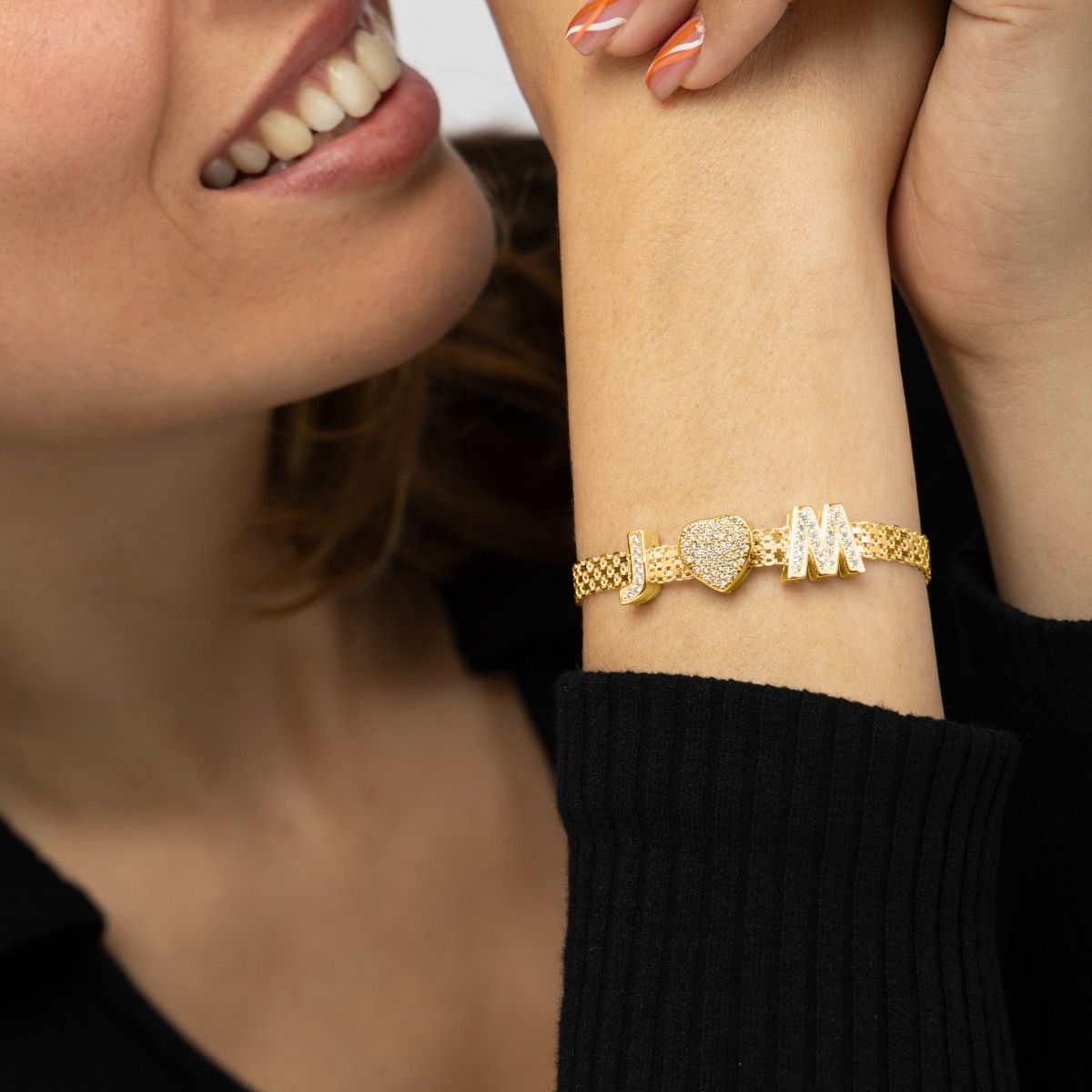 Talisa Charms Initial Bracelet [18K Gold Plated]