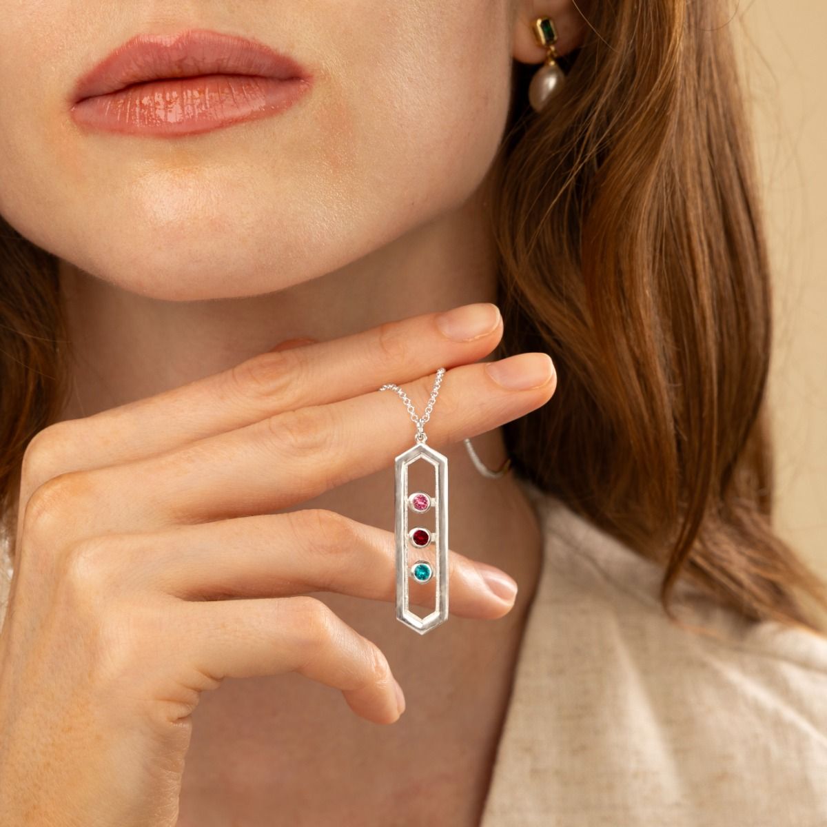 Tied Together Birthstone Necklace [Silver]