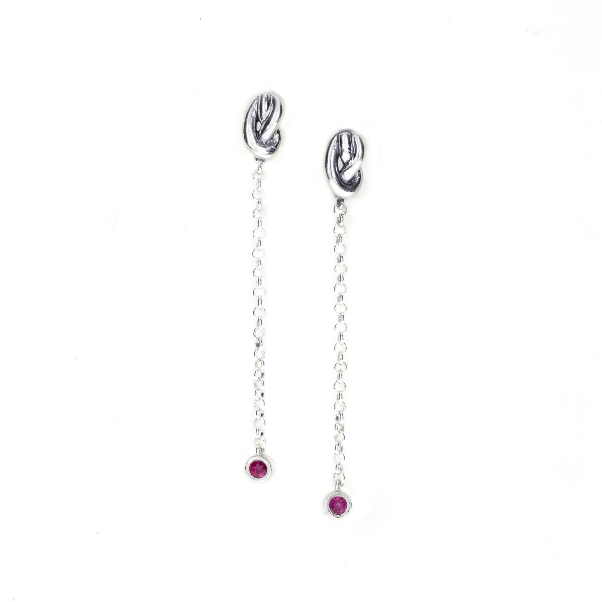 Boucles d'Oreilles Liens de l'Amour avec Pierres de Naissance [Argent 925]