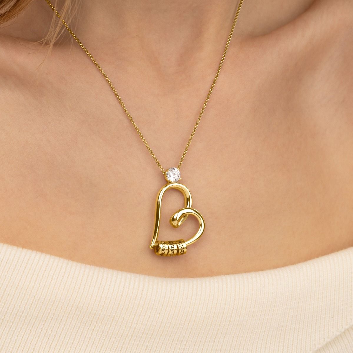 Ties of the Heart Name Necklace with 1ct Diamond [18K Gold Plated]