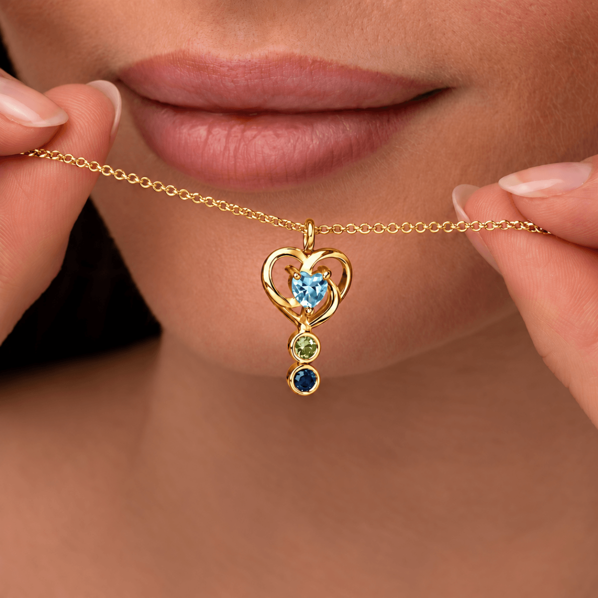 Ties of Love Frame Birthstone Necklace [18K Gold Vermeil]