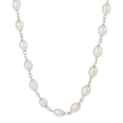Lantern Glow Pearl Necklace [Sterling Silver]