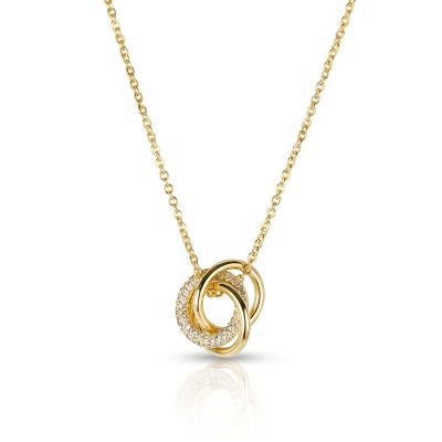 Linked Circles Shine Necklace [Gold Plated]