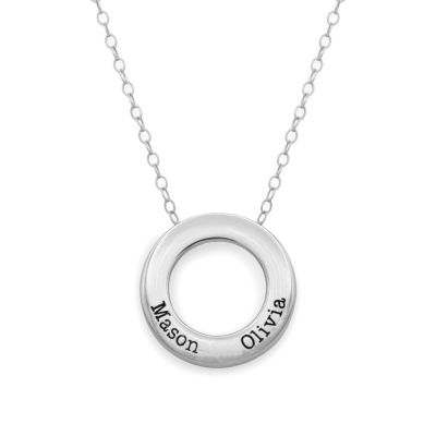 Family Circle Delicate Chain Name Necklace [Sterling Silver]