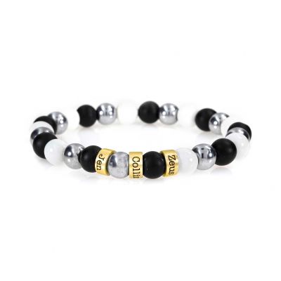 Bracelet Nuit d'Argent avec Prénoms [Plaqué Or 18ct]