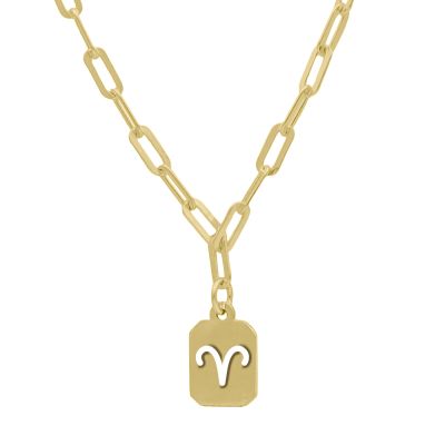 Collana Ariete - Segno Zodiacale con Catena a Graffetta [Oro Vermeil 18 Carati]