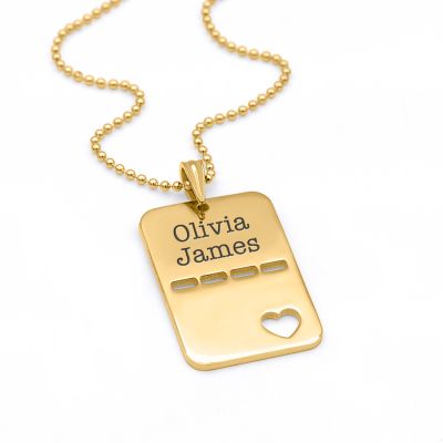 Heart Tag Name Necklace [18K Gold Plated]