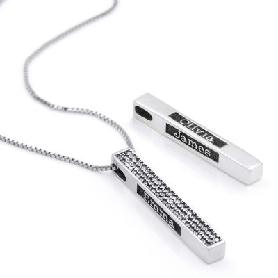 Talisa Bar Crystal Necklace [Sterling Silver]
