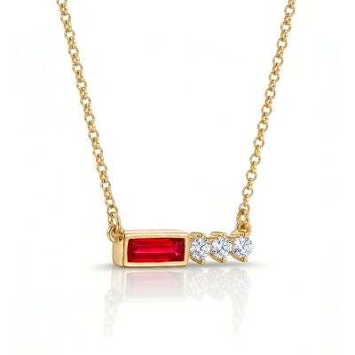 Beloved Birthstone Bar Necklace with Diamonds [18K Gold Vermeil]